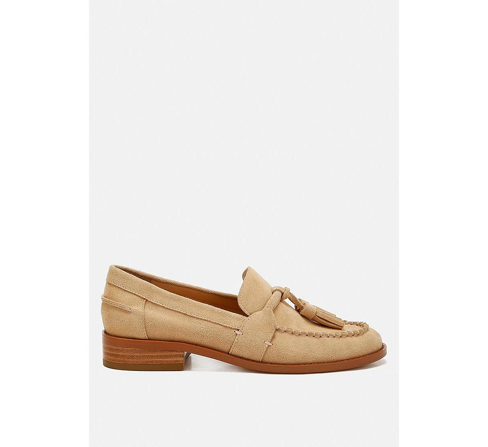 Rag & Co Rhone Tassels Detail Suede Loafers