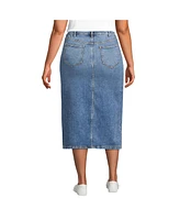 Lands' End Plus Soft Denim Midi Column Skirt