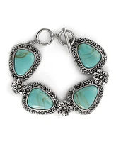 Jessica Simpson Turquoise Gemstone Flower Bracelet