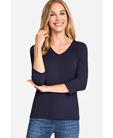 Olsen Women's Viscose Blend V-Neck T-Shirt