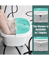 Skonyon Foot Spa Bath Massager with 3-Angle Shower and Motorized Rollers-Green