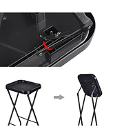 Yescom 2 Packs Salon Folding Rolling Tray Beauty Station Trolley Storage Cart Barber