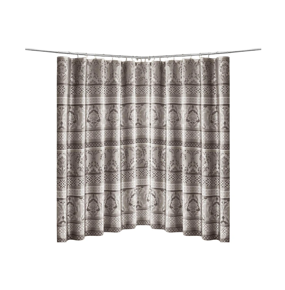 Home Outfitters Grey Jacquard Shower Curtain 72"W x 72"L, Shower Curtain for Bathrooms, Transitional