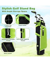 Vebreda Junior Complete Golf Club Set with Stand Bag Rain Hood-Green