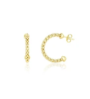 The Lovery Gold Box Chain Hoop Earrings 14K Gold