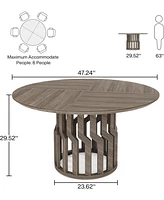 Tribesigns Wooden Dining Room Table, 41In Round Dining Table for 4