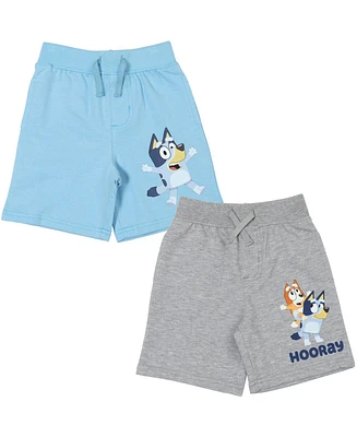 Bluey Toddler Boys French Terry 2 Pack Shorts to