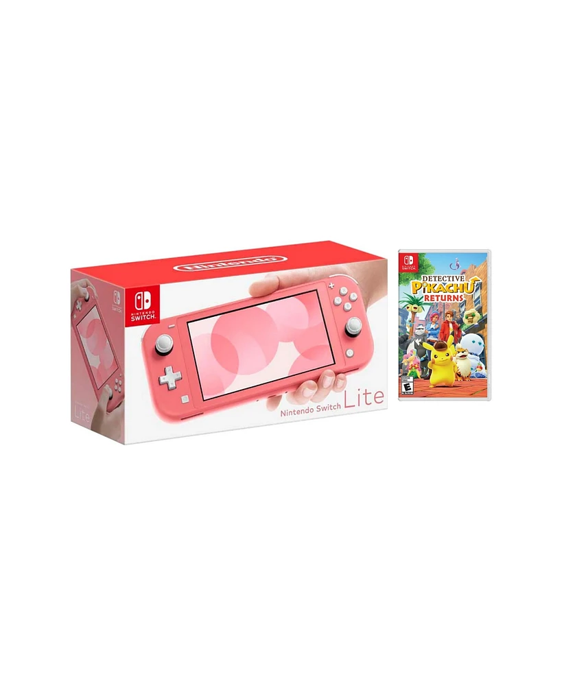 Nintendo Switch Lite Bundle With Detective Pikachu Returns Game