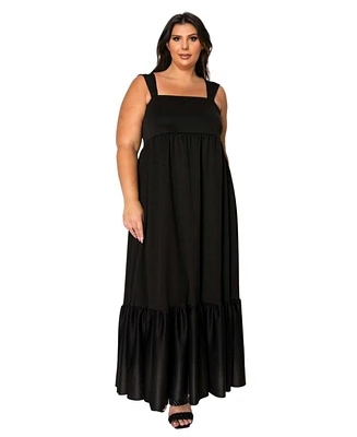 L I V D Plus Angelika Ruffled Hem Maxi Dress