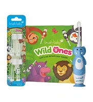 Brush-Baby WildOnes Elephant Kids Rechargeable Toothbrush Gift Set | Childrens Electric Toothbrush