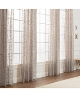 Chanasya Premium Embroidered Swirl Vine Curtains - Sheer for Living Room, Bedroom, Kitchen 52" x 63" Sage, 2 Panels