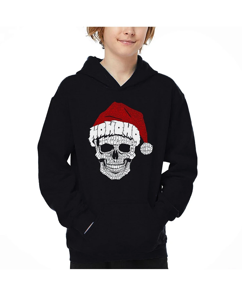 La Pop Art Boys Santa Skull Word Hooded Sweatshirt