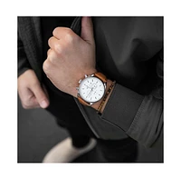Vincero Men's The Chrono S2 40mm Stainless Steel Watch with Italian Leather Strap