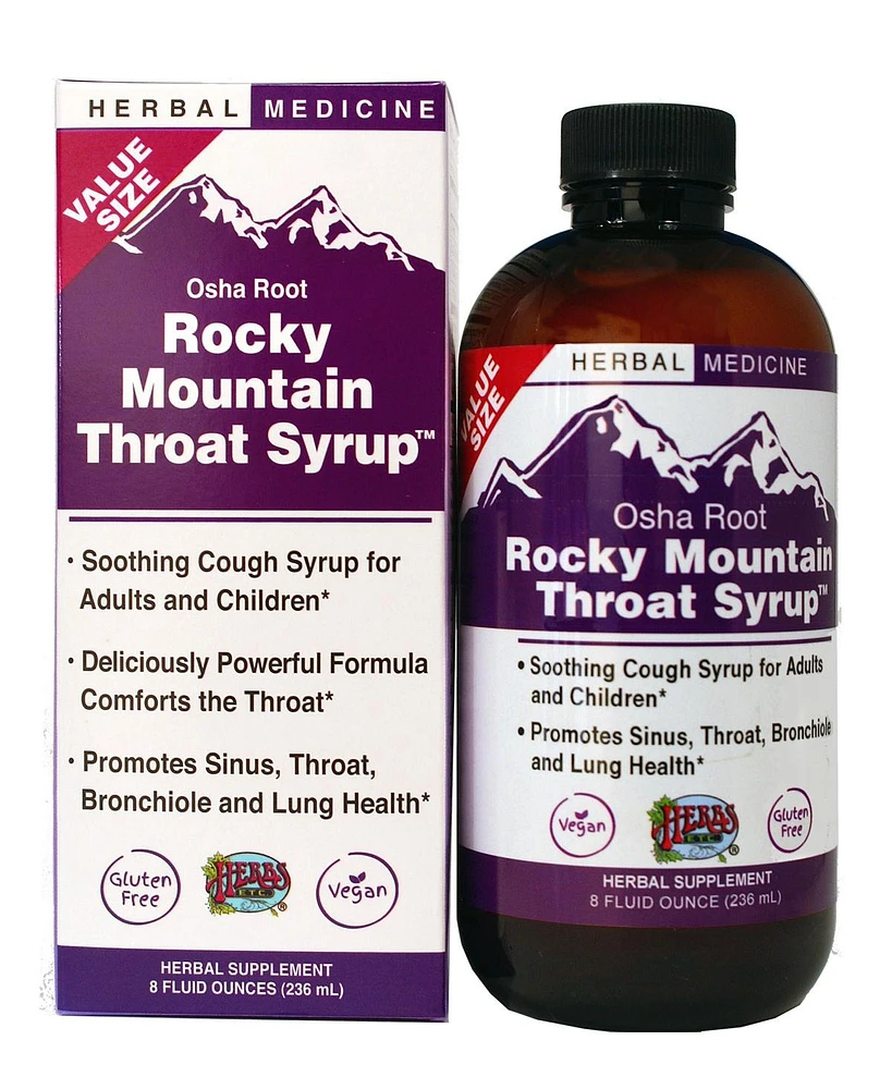 Trace Minerals Herbs Etc. Rocky Mountan Throat Syrup 8 oz