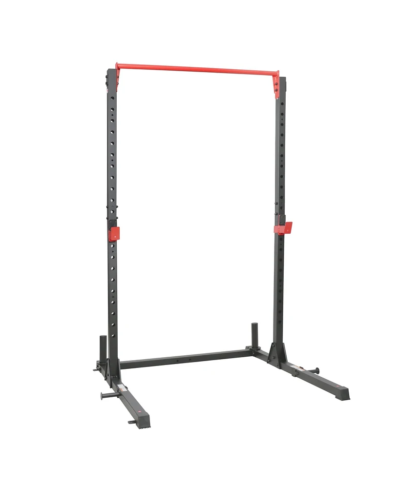 Sunny Health & Fitness Essential 800-lb High Capacity Power Rack Cage with Weight Plate Storage & Adjustable J-Hooks - Sf-XF920063