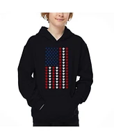 La Pop Art Boys Paws Flag Word Hooded Sweatshirt