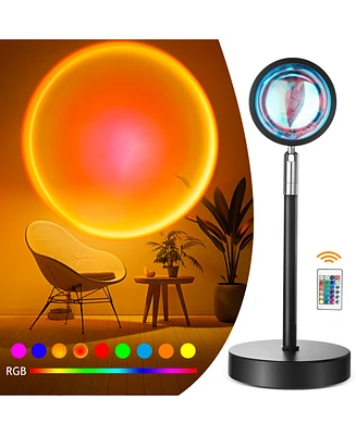 LuxClub Sunset Lamp Projection Rotation Rainbow Lamp Led Bedroom Decor