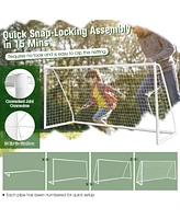 Sugift 12 x 6 Feet Soccer Goal with Strong Pvc Frame and High-Strength Netting