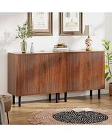 Tribesigns Sideboard Storage Cabinet, Wooden Buffet Floor Cabinet with Doors, Accent for Living Room