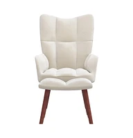 vidaXL Relaxing Chair with a Stool Velvet