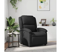 Recliner Chair Black Real Leather