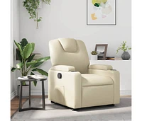 Recliner Chair Cream Faux Leather