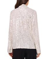 Vince Camuto Women's Sequined Split-Neck Tunic Blouse