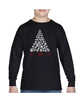 La Pop Art Boys Paw Christmas Tree Word Long Sleeve T-Shirt