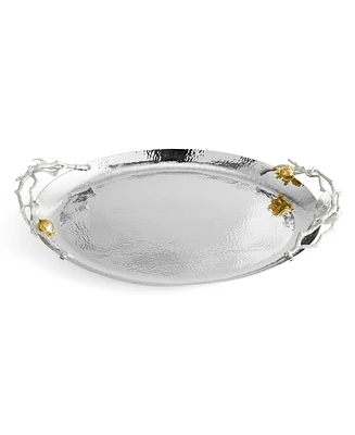 Michael Aram Pomegranate Silver and Gold Oval Tray