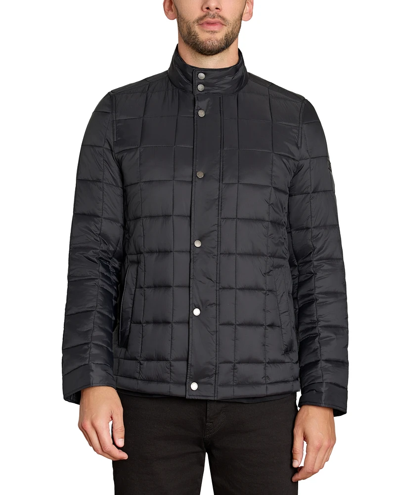 Sam Edelman Men's Box-Quilted Full-Zip Puffer Jacket