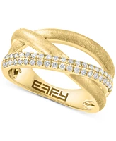 Effy Diamond Pave Crossover Statement Ring (1/3 ct. t.w.) in 14k Gold