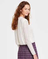 Astr the Label Women's Balsa Mock-Neck Embellished Top