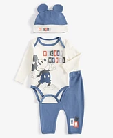 Disney Baby Boys Mickey Mouse Hat, Bodysuit & Pants Set