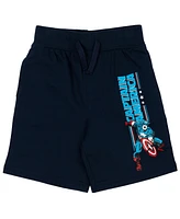 Marvel Boys Avengers Hulk Black Panther Captain America French Terry 4 Pack Shorts to