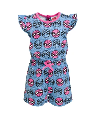 Marvel Toddler Girls Spider-Man Spider-Girl French Terry Romper to