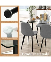 Skonyon Glass Rectangular Dining Table with Metal Legs