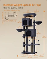 Slickblue 69-Inch Multi-Level Cat Tower, Tall Condo with 2 Cozy Caves