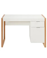Sugift Modern Computer Desk Study Table Writing Workstation with Cabinet and Drawer