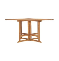 vidaXL Folding Patio Dining Table 43.3"x43.3"x29.5" Solid Wood Teak