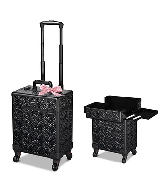 Byootique Rolling Makeup Train Case Cosmetic Trolley Organizer Mermaid