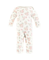 Hudson Baby Baby Girls Hudson Thermal Coveralls 2pk, Soft Pink Sage Rose, 6-9 Months