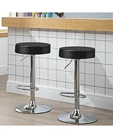 Sugift 1 Piece Round Bar Stool Adjustable Swivel Pub Chair