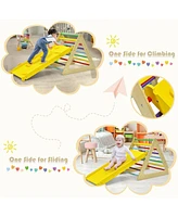 Inolait 3 in 1 Wooden Set of 2 Triangle Climber with Ramp for Slid