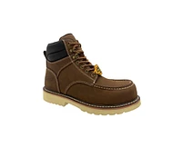 Safa Men's 6" Brown Leather Defined Heel Cap Toe Work Boot