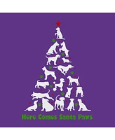 La Pop Art Girls Here Comes Santa Paws Word T-Shirt