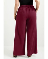 June + Vie Women's June + Vie Pleated Wide-Leg Trousers