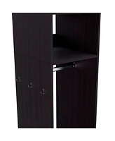 Fm Furniture Benson Wardrobe in melamine with mirror and open storage