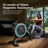 Sunny Health & Fitness MotionMax Smart Magnetic Rowing Machine – Full Motion Handlebars Low-Impact Full-Body Workouts, w Extended 51” Ra