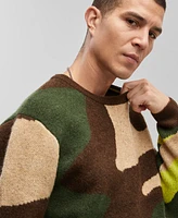 Mode of One Men's Relaxed-Fit Camo Crewneck Sweater, Created for Macy's