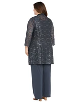 R & M Richards Plus Embellished Jacket, Sleeveless Top and Pants Set